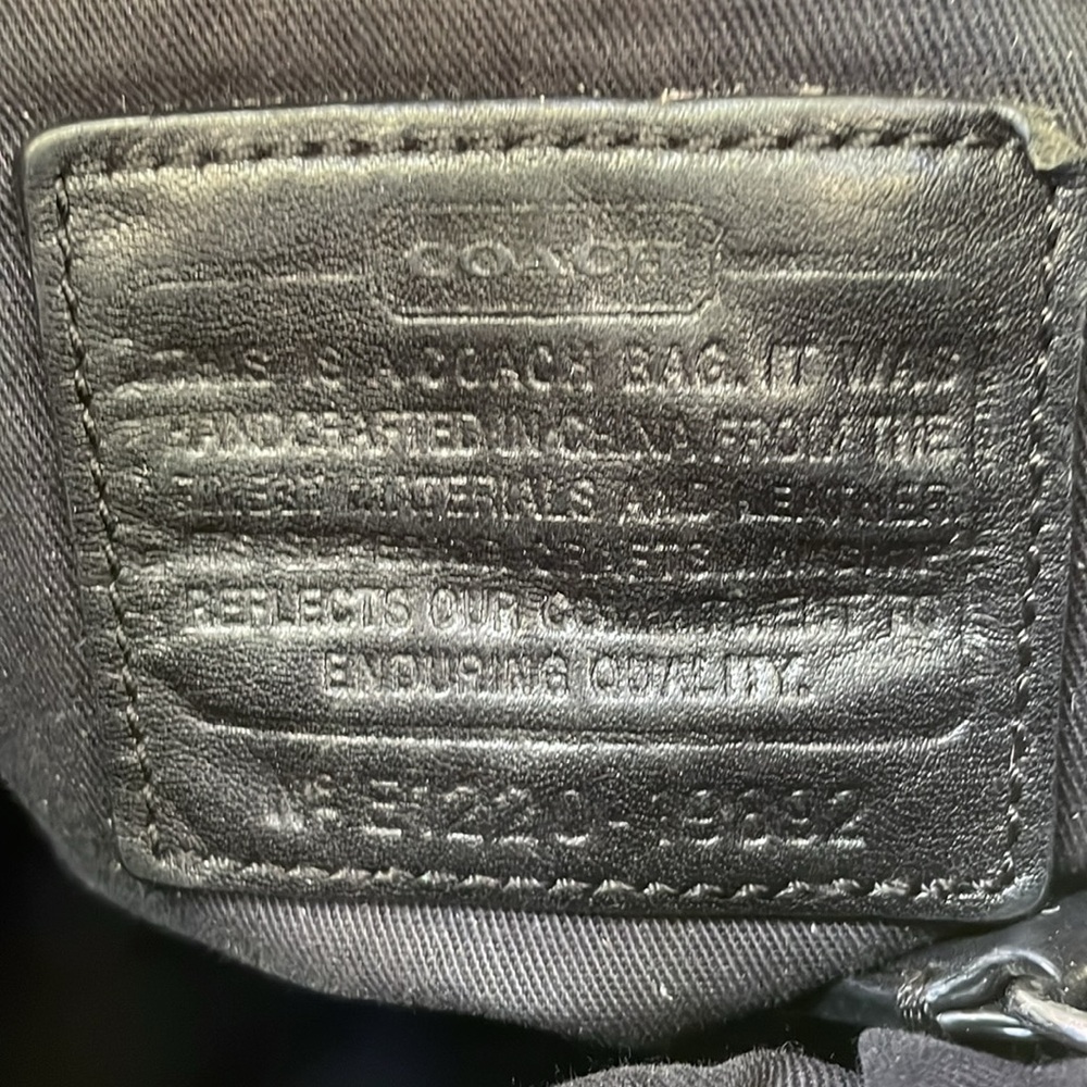 Vintage black/silver Coach large leather bag - Picture 14 of 15